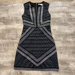 Diane Von Furstenberg Amanda Dress Jacquard Print Sheath Mini Sz. 0